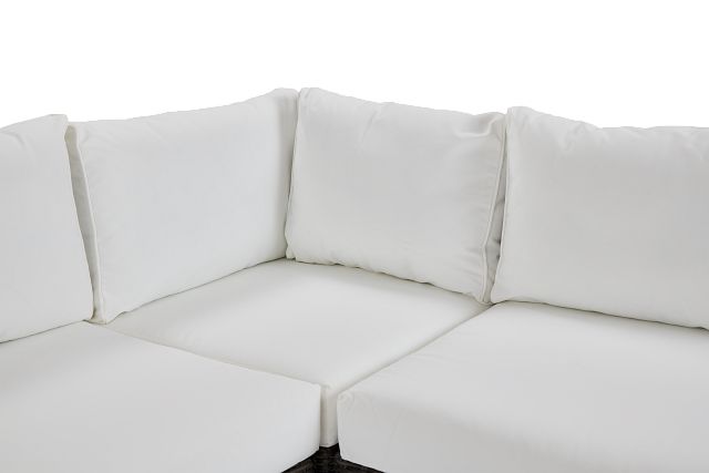 Tulum White Woven 4-piece Modular Sectional