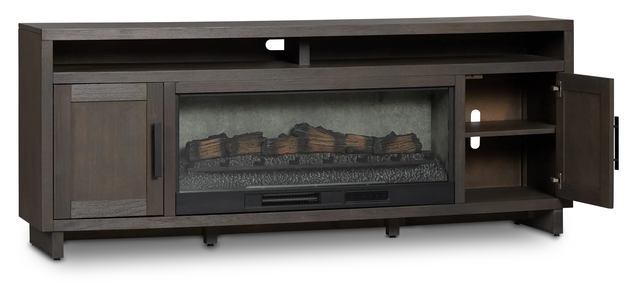 Richmond Gray 80" Tv Stand With Fireplace Insert