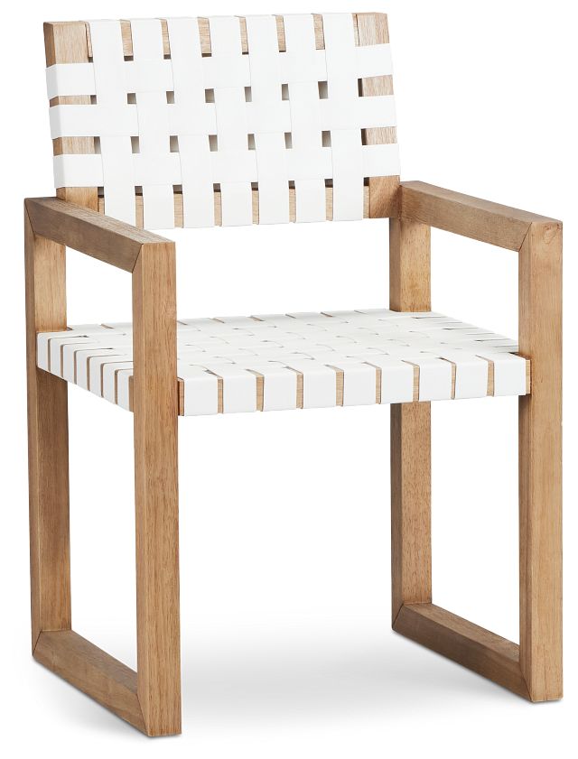 Haven White Woven Arm Chair