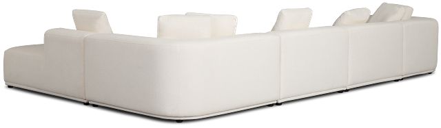 Catalina White Fabric Large Left Chaise Sectional