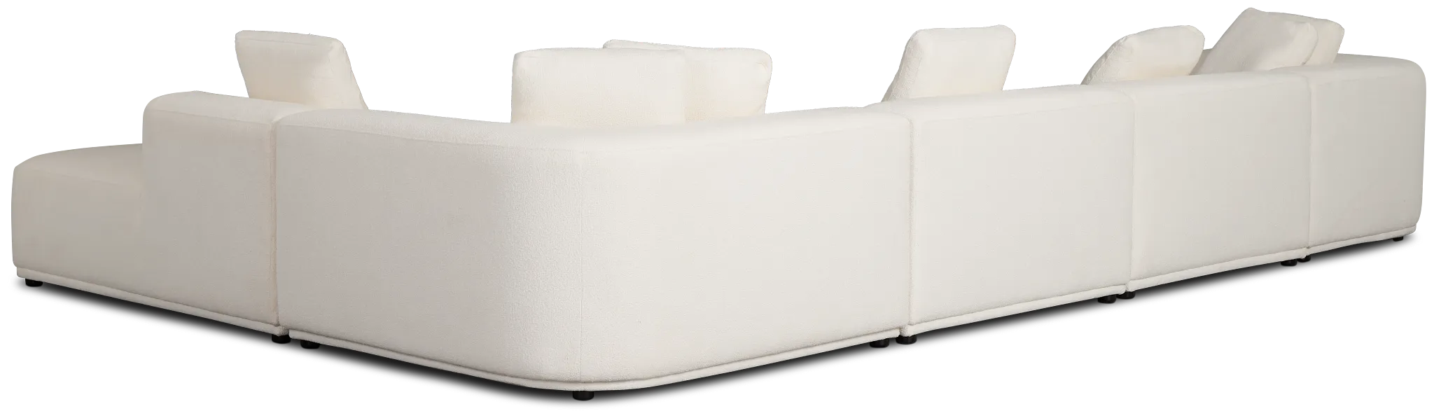 Catalina White Fabric Large Left Chaise Sectional