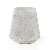 Raina White Stone End Table