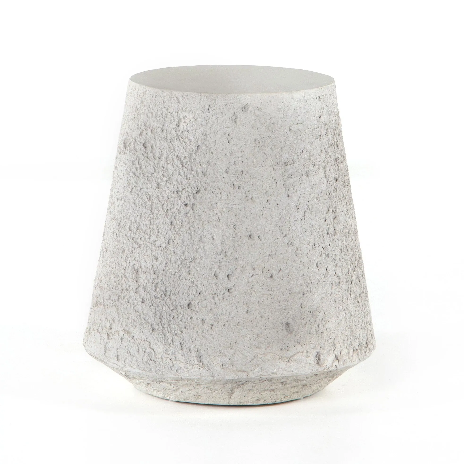 Raina White Stone End Table