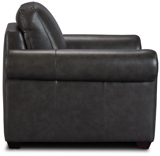 Lincoln Dark Gray Lthr/vinyl Chair (2)