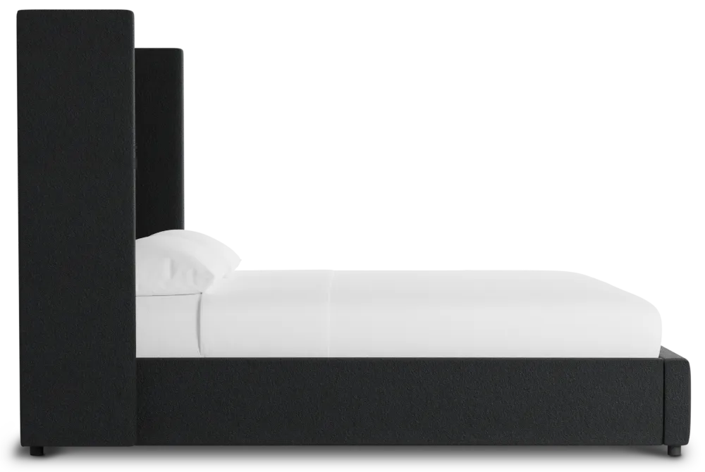 Captiva Elite Black 60" Upholstered Shelter Bed