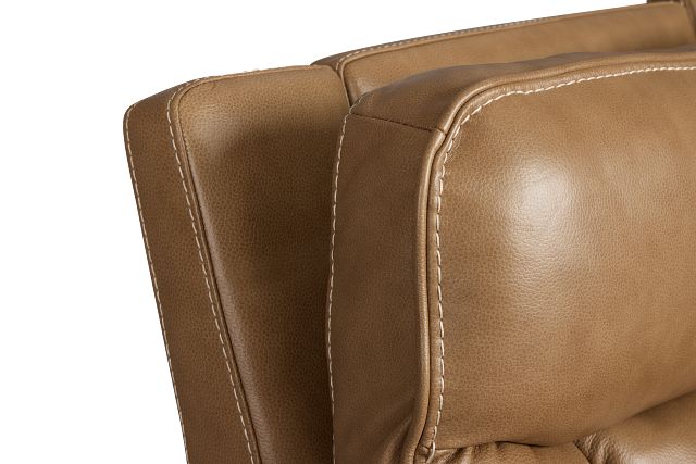 Jasper Light Brown Leather Power Reclining Sofa