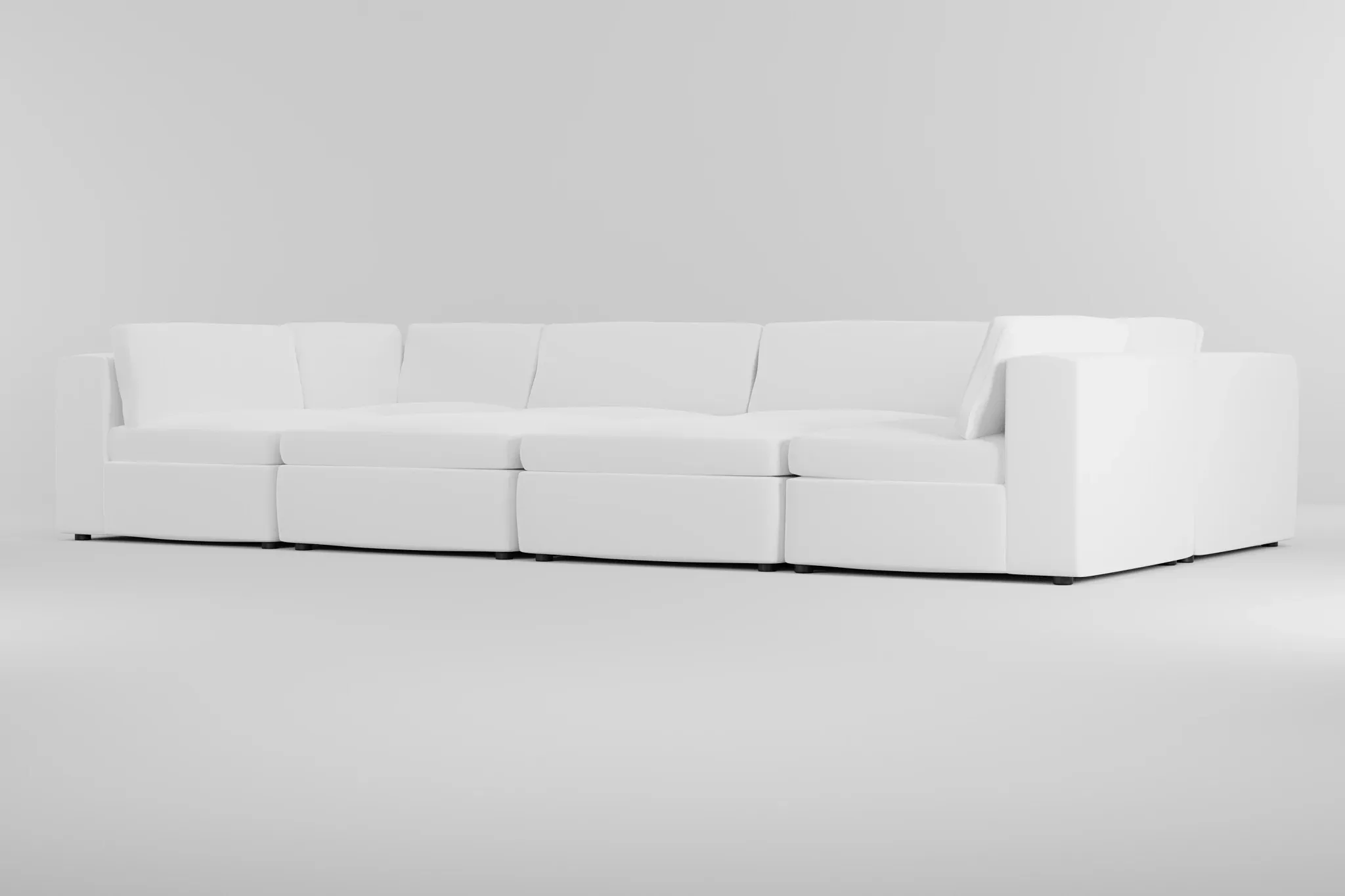 Destin Suave White Fabric 8-piece Pit Sectional