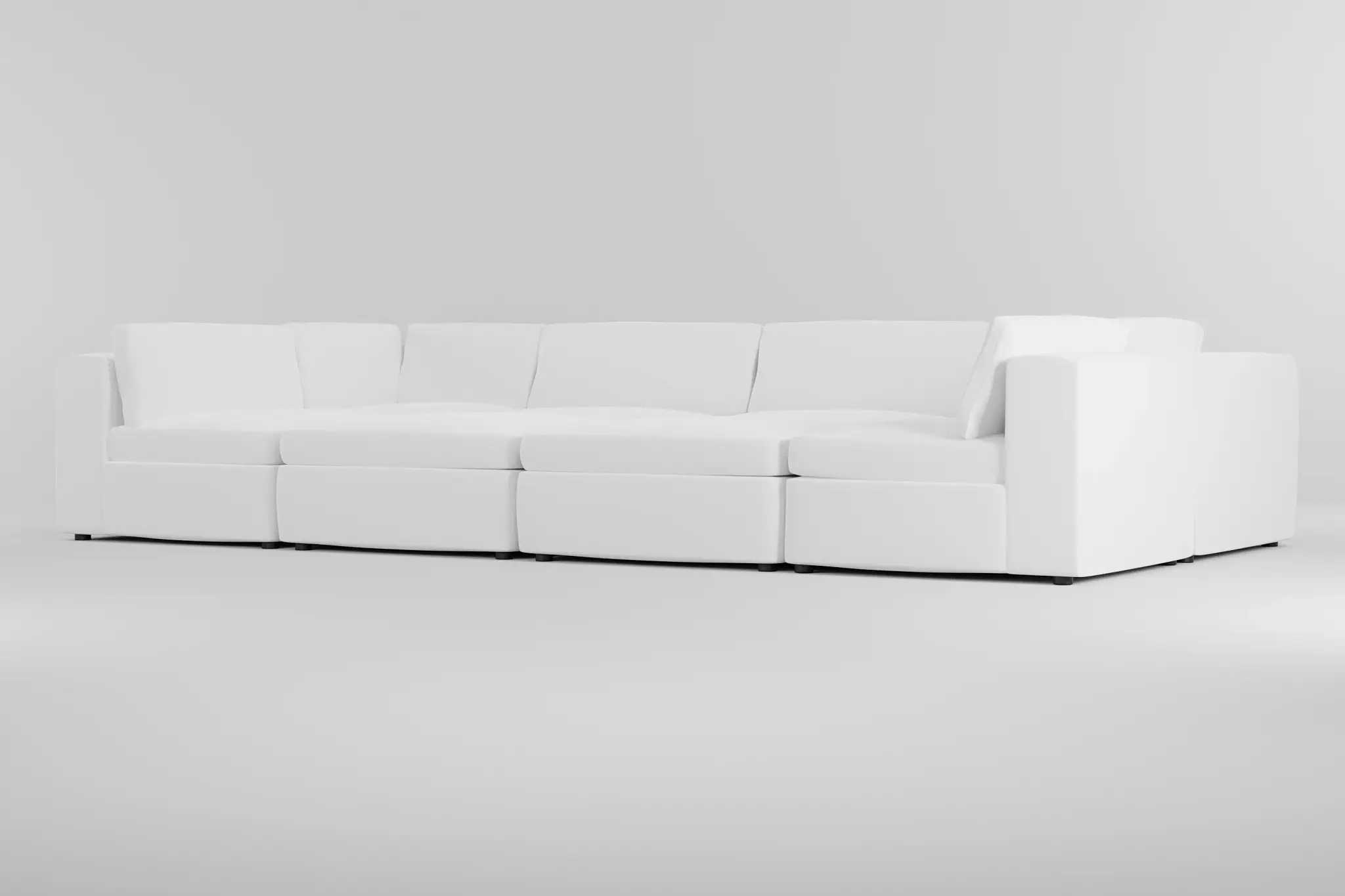 Destin Suave White Fabric 8-piece Pit Sectional Destin Suave White Fabric 8-piece Pit Sectional