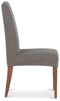 Harbor Dark Gray Short Slipcover Chair With Light Tone Leg