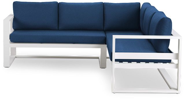 Lisbon Navy Aluminum Small Left Sectional