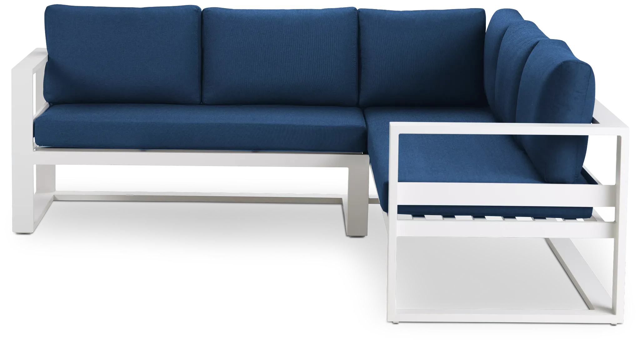Lisbon Navy Aluminum Small Left Sectional