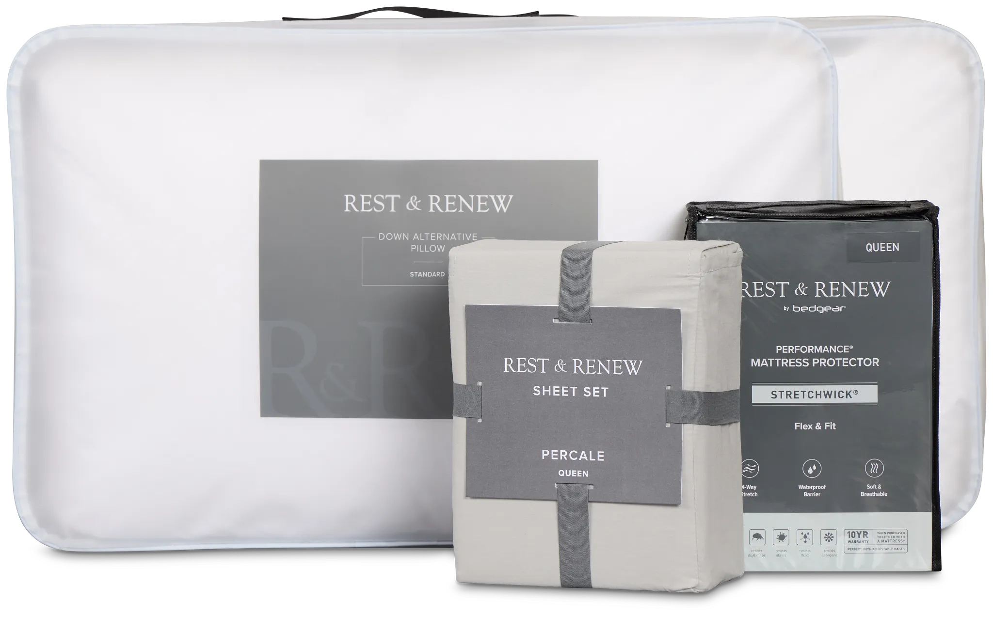 Rest & Renew Essential Gray Sleep Bundle