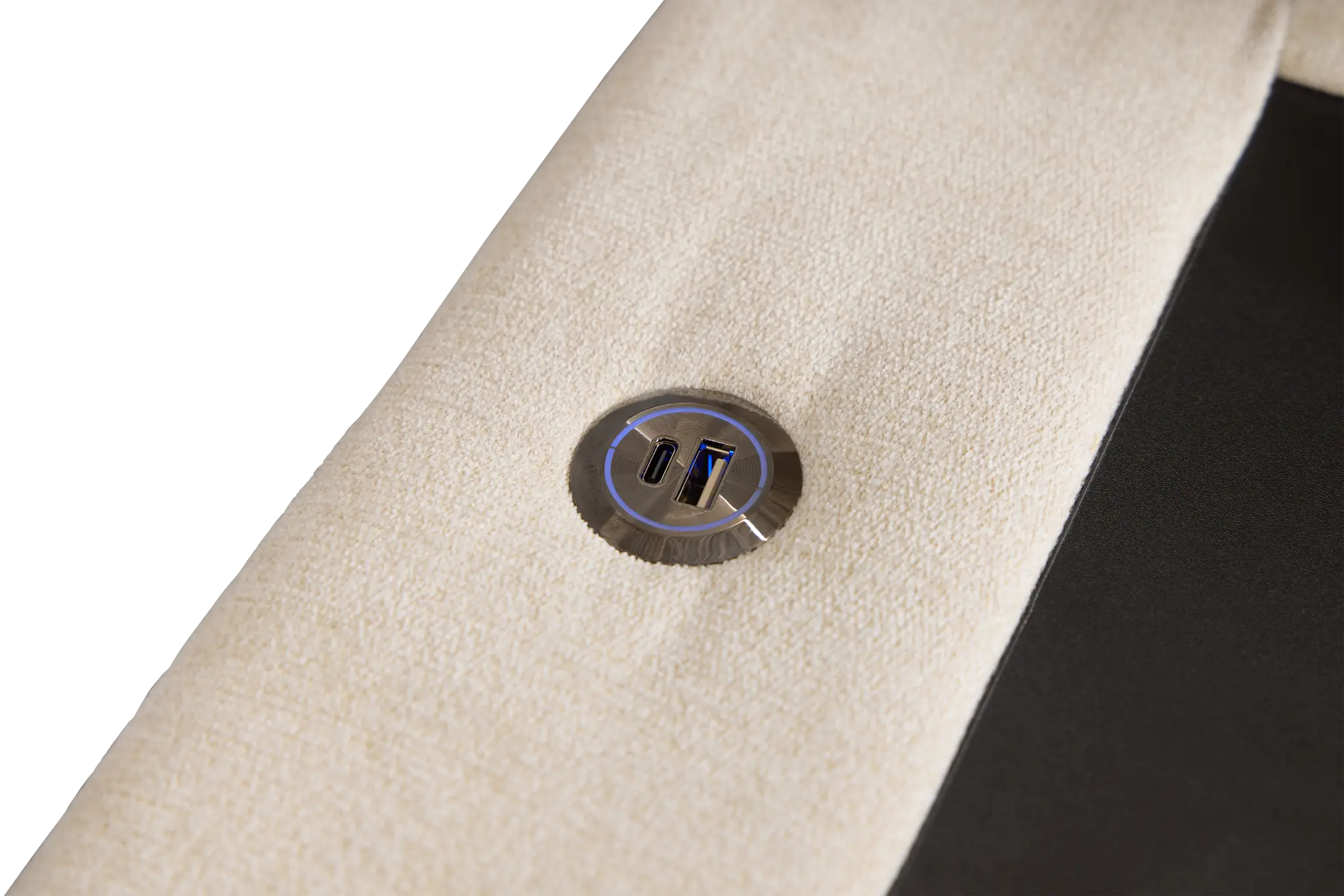 Addie Beige Fabric 6-piece Home Theater With Storage Consoles Addie Beige Fabric 6-piece Home Theater With Storage Consoles