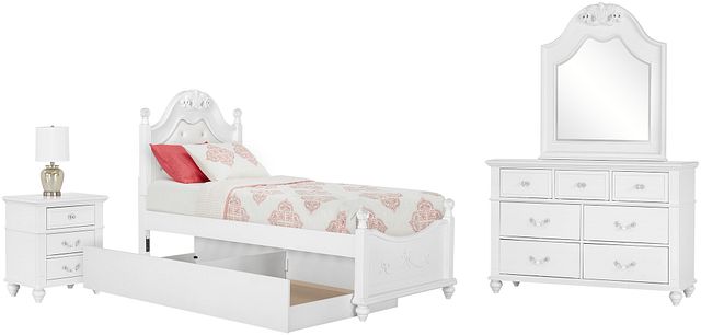 Alana White Uph Poster Trundle Bedroom