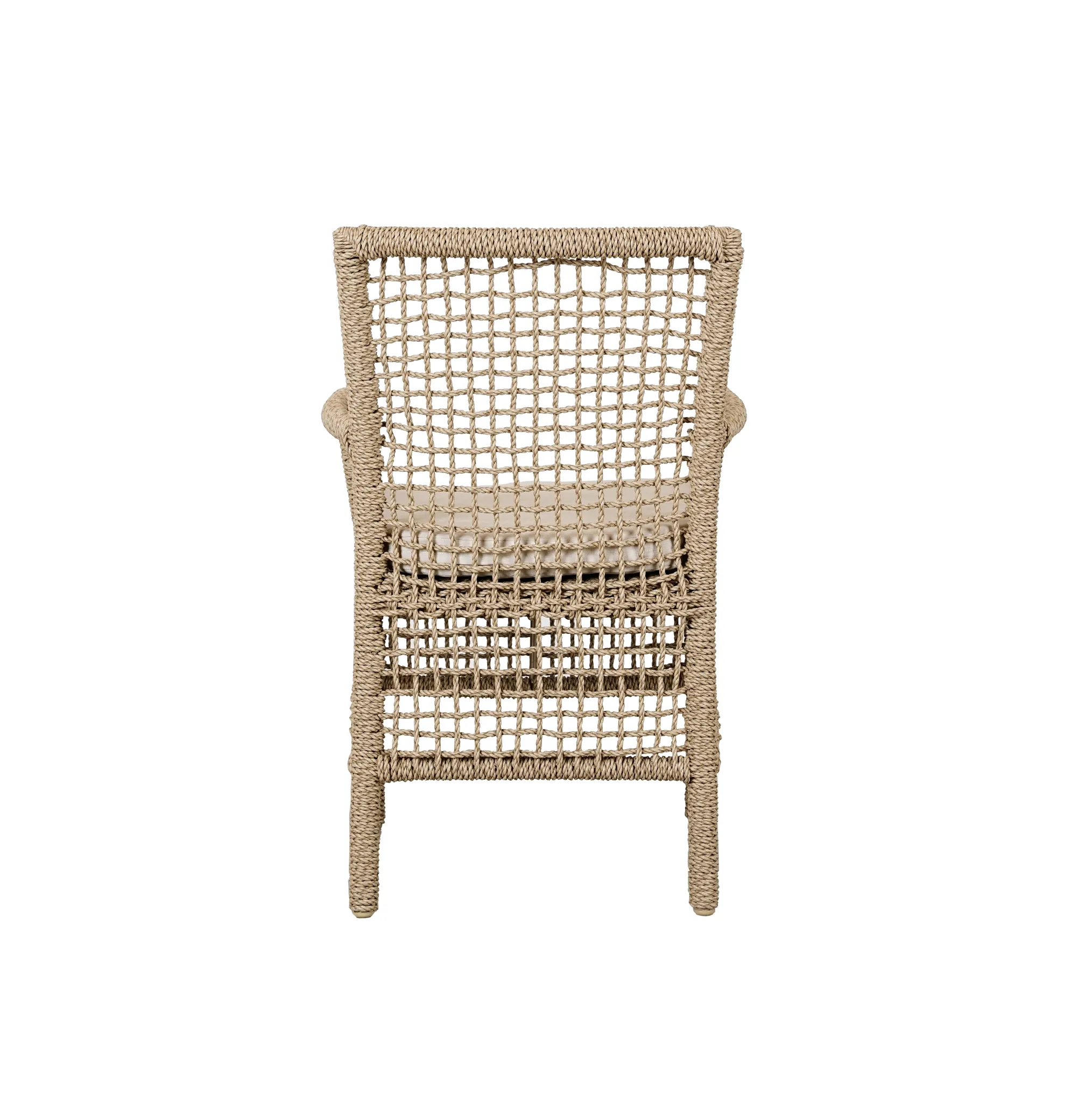 Ryan Light Beige Woven Cushioned Arm Chair