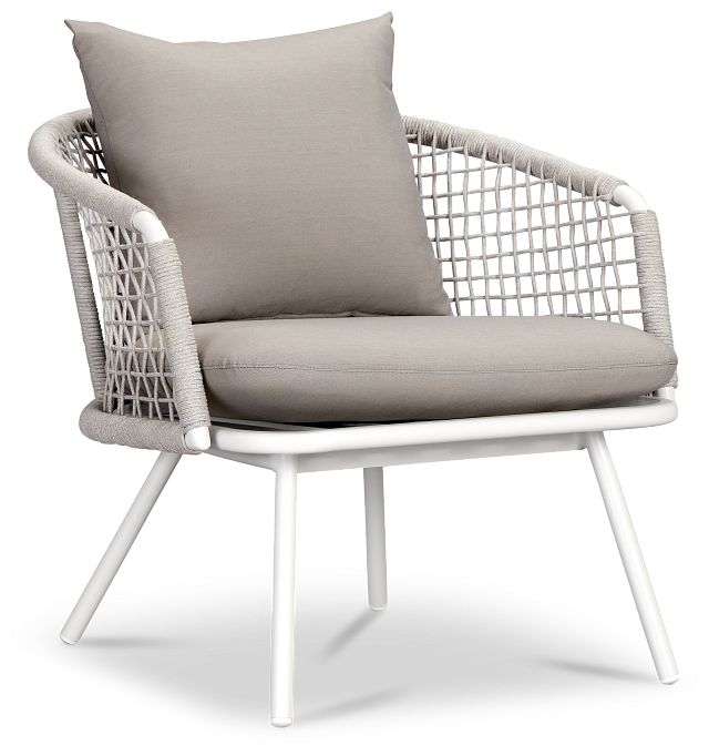 Antigua White Gray Arm Chair