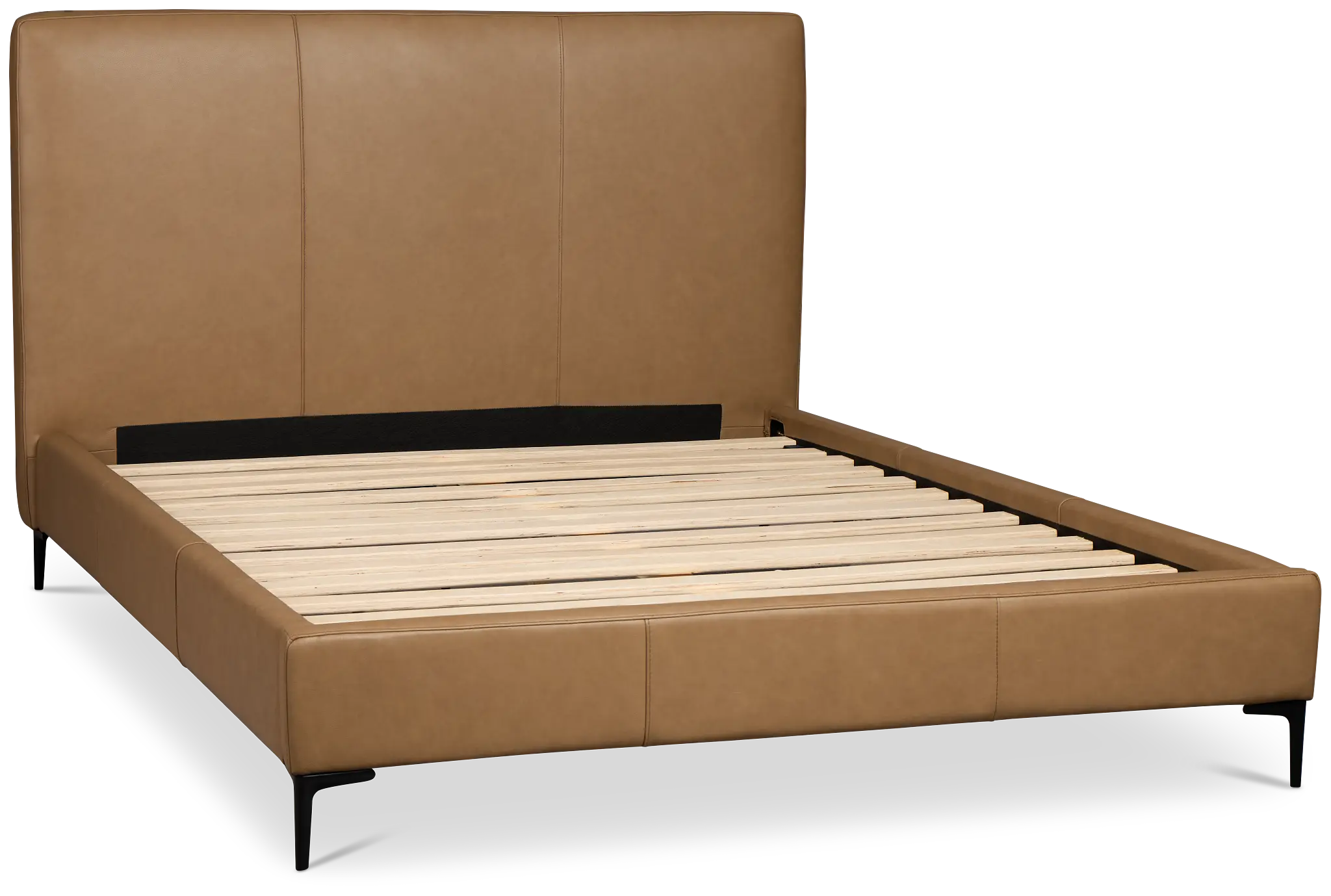 Highland Dark Brown Leather Panel Bed Highland Dark Brown Leather Panel Bed