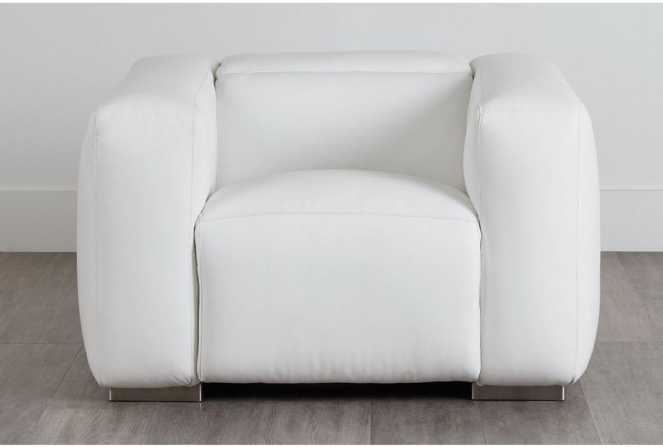 Copa White Leather Power Recliner, (0)