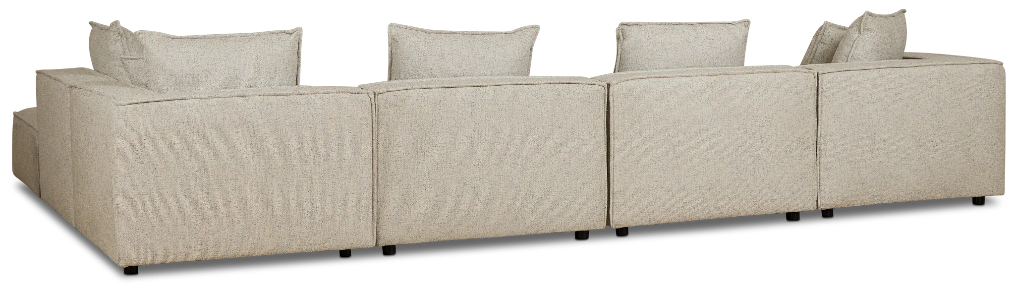 Tatum Beige Fabric 6-piece Pit Sectional