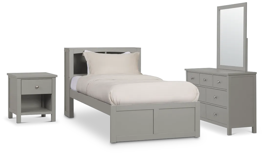 Charleston Gray Bookcase Bedroom