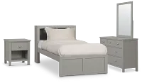 Charleston Gray Bookcase Bedroom
