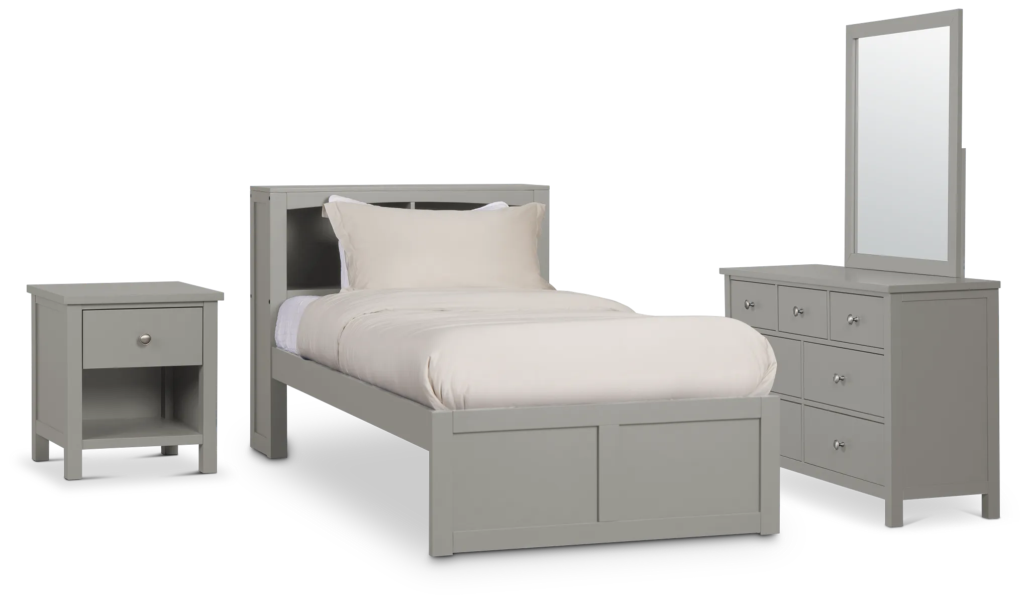 Charleston Gray Bookcase Bedroom