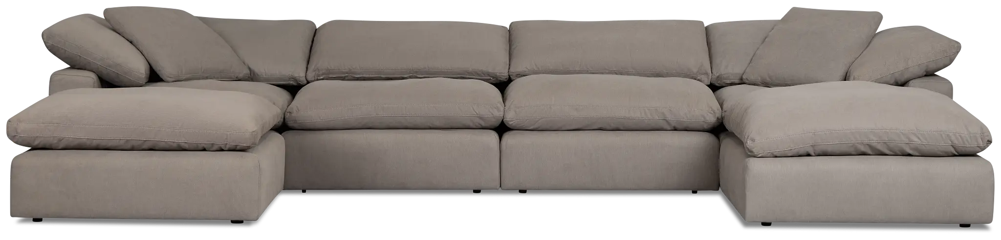 Nixon Light Gray Fabric 6 Piece Double Chaise Sectional Nixon Light Gray Fabric 6 Piece Double Chaise Sectional