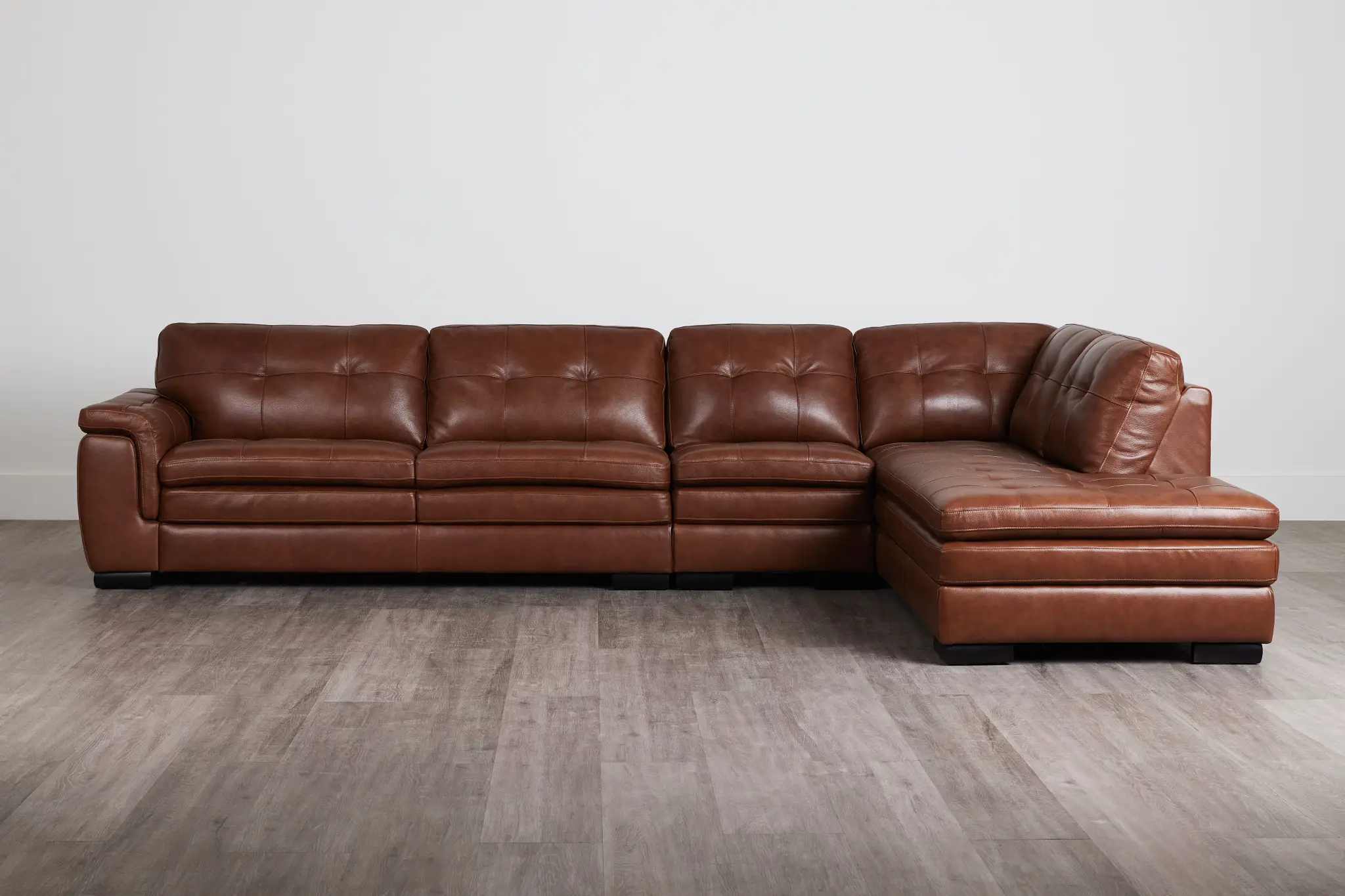 Braden Medium Brown Leather Medium Right Bumper Sectional Braden Medium Brown Leather Medium Right Bumper Sectional