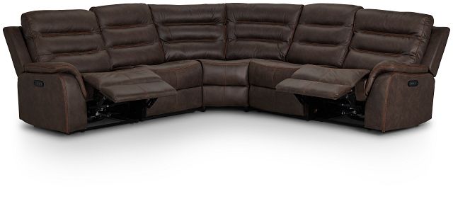 Grayson Brown Micro Small Two-arm Power Reclining Sectional (3)