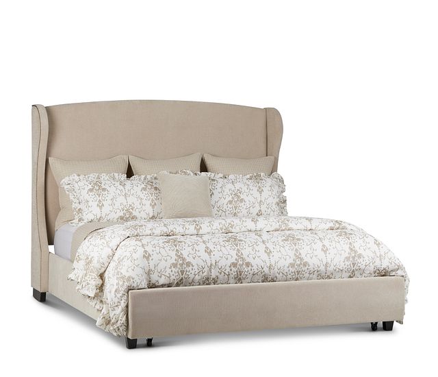 Cora Taupe Uph Platform Storage Bed