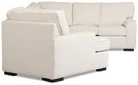 Sinclair Light Beige Fabric Left Cuddler Memory Foam Sleeper Sectional