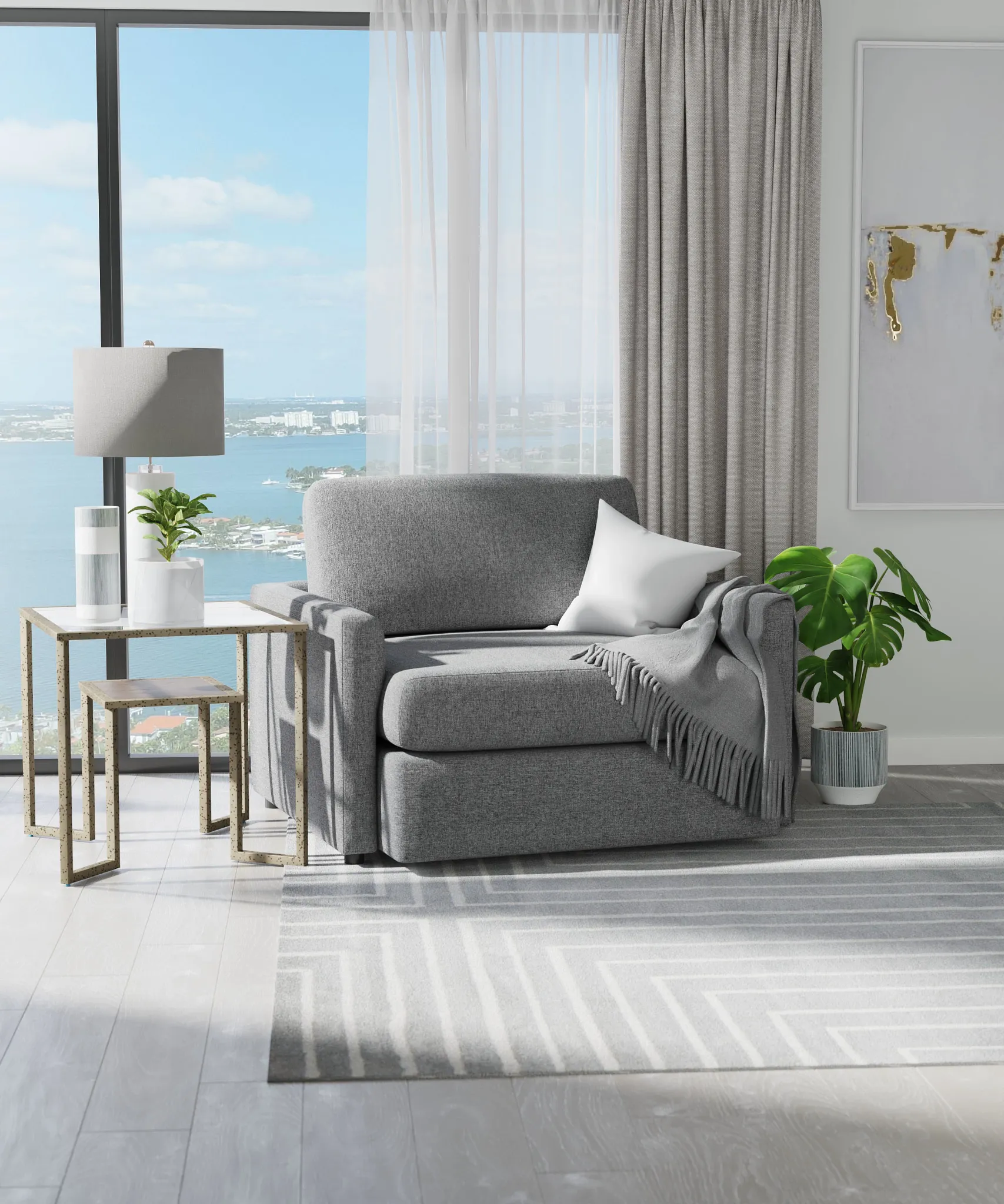 Noah Gray Fabric Chair