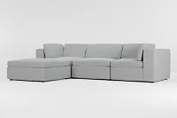 Destin Suave Gray Fabric 4-piece Bumper Sectional