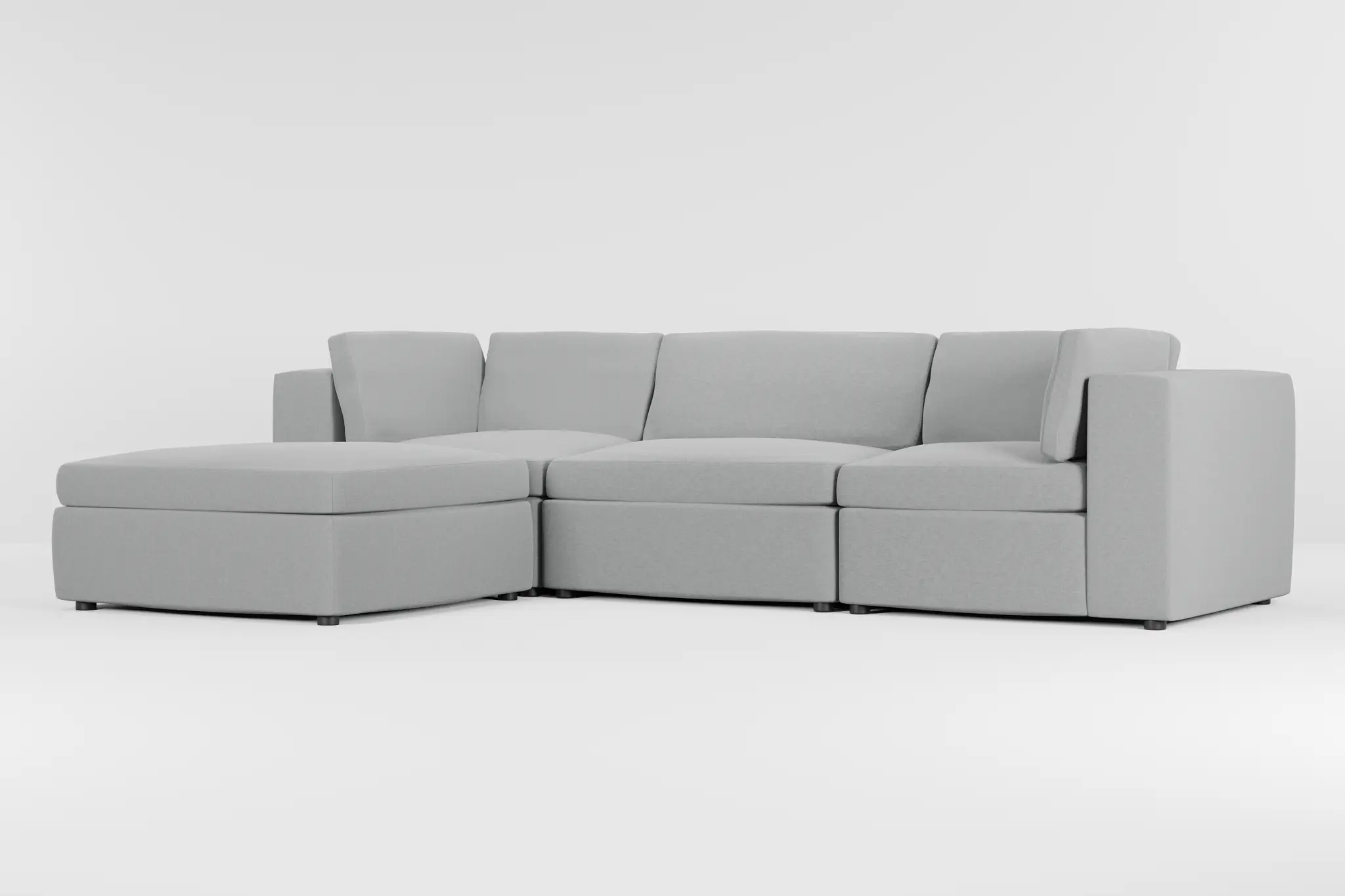 Destin Suave Gray Fabric 4-piece Bumper Sectional Destin Suave Gray Fabric 4-piece Bumper Sectional