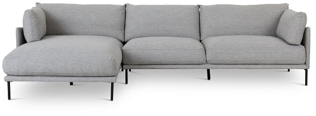 Oliver Light Gray Fabric Left Chaise Sectional
