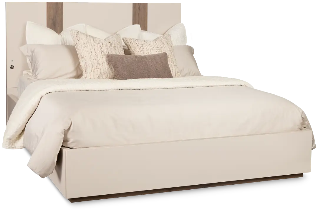 Brasilia Light Beige Platform Bed With Speaker Brasilia Light Beige Platform Bed With Speaker