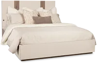 Brasilia Light Beige Platform Bed With Speaker