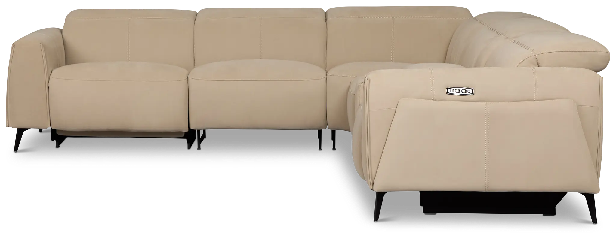 Reyna Beige Micro Medium Triple Power 2-arm Sectional Reyna Beige Micro Medium Triple Power 2-arm Sectional