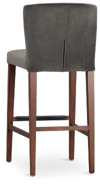 Bentley Dark Gray Velvet 30" Upholstered Barstool