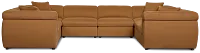 Aria Medium Brown Micro Immersive 8-piece Modular Sectional W/2 Speakers