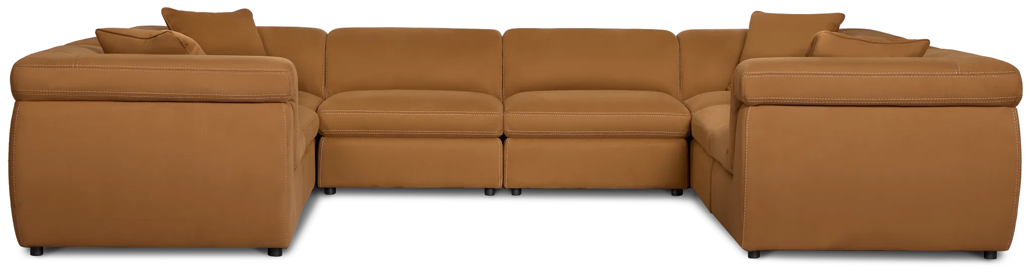 Aria Medium Brown Micro Immersive 8-piece Modular Sectional W/2 Speakers