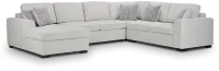 Blakely White Fabric Large Left Chaise Storage Sleeper Sectional
