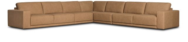 Kellan Light Brown Leather Large Two-arm Sectional
