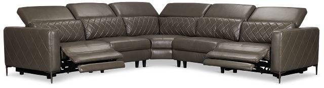 Ava Dark Gray Micro Small Two-arm Power Reclining Sectional