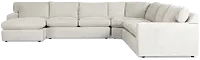 Hudson Gray Fabric Large Left Chaise Wedge Sectional