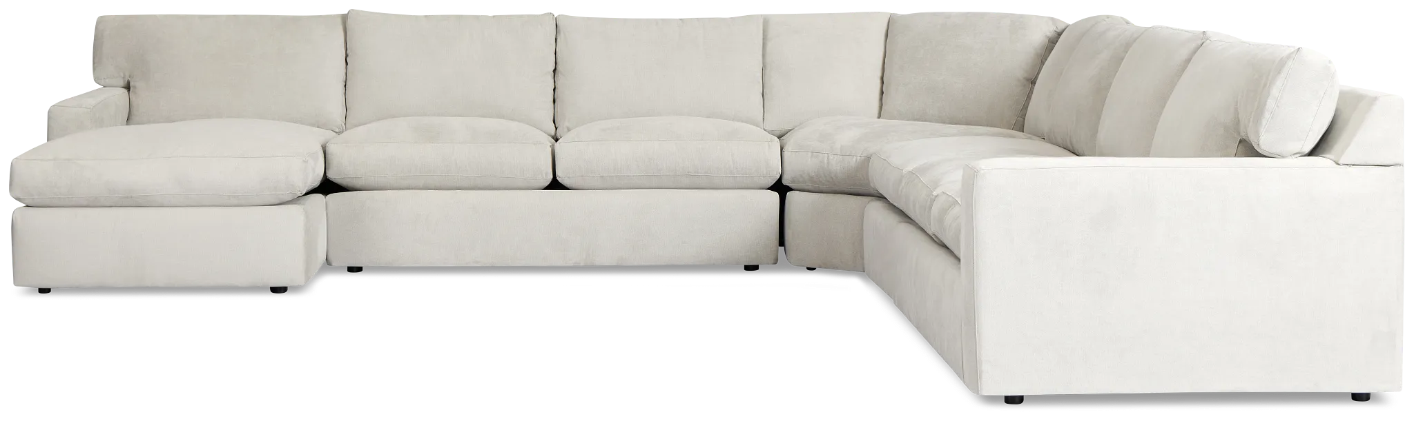 Hudson Gray Fabric Large Left Chaise Wedge Sectional