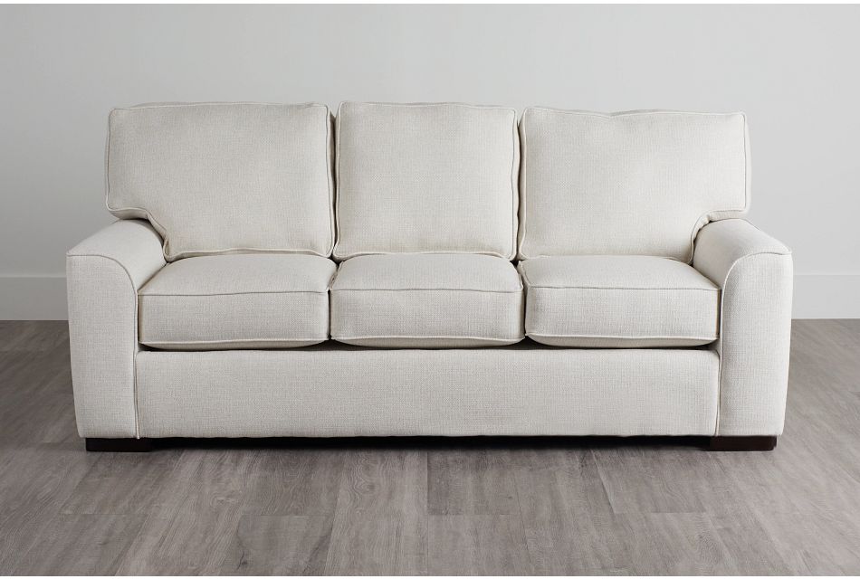 Austin White Fabric Memory Foam Sleeper