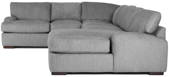 Alpha Light Gray Fabric Medium Right Chaise Sectional