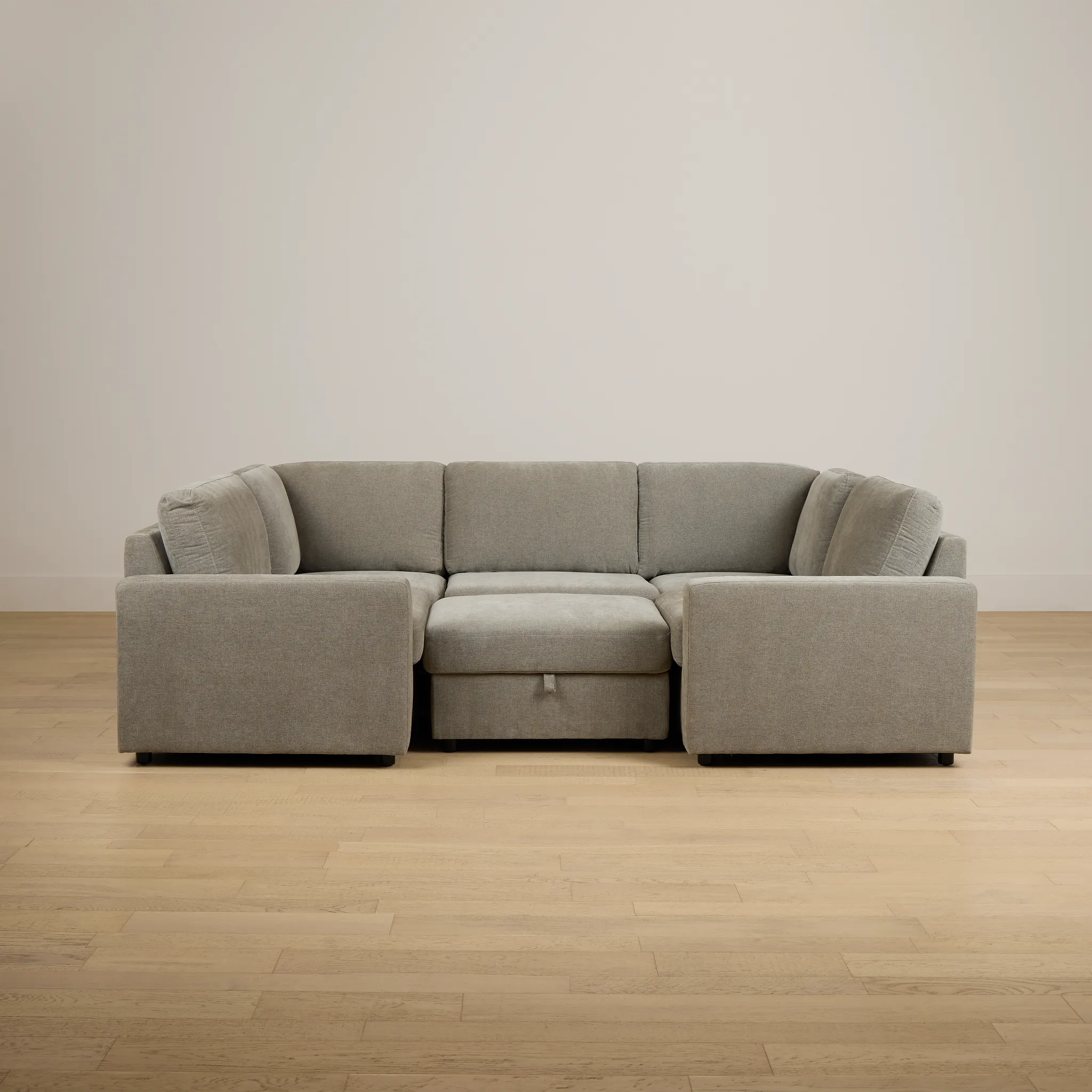 Addie Gray Fabric 6-piece Pit Storage Sectional