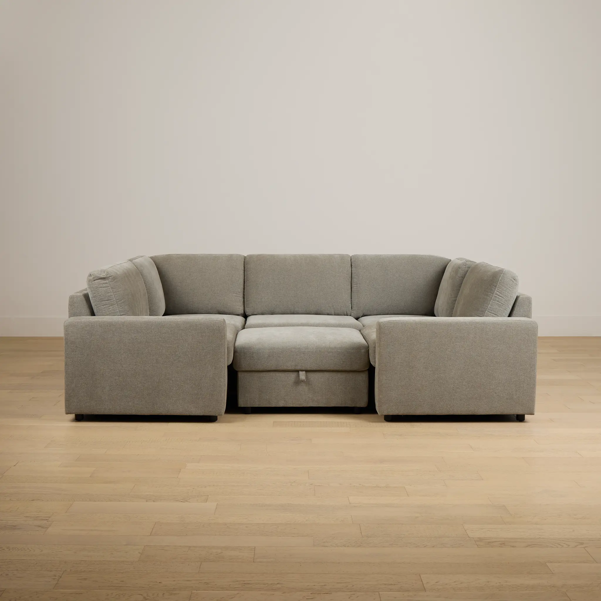 Addie Gray Fabric 6-piece Pit Storage Sectional Addie Gray Fabric 6-piece Pit Storage Sectional